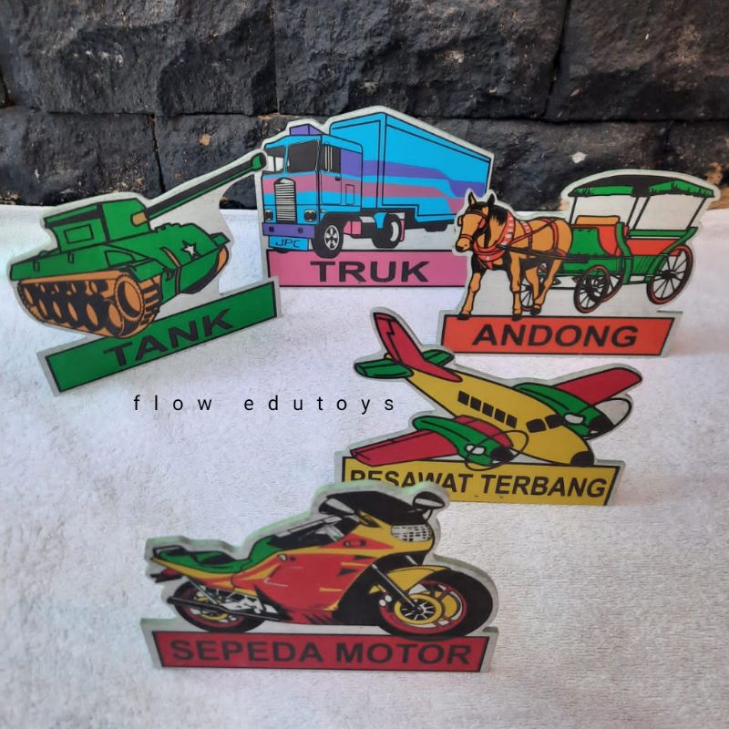 MAKET BERDIRI ALAT TRANSPORTASI / MOBIL / PESAWAT / MAINAN BERDIRI