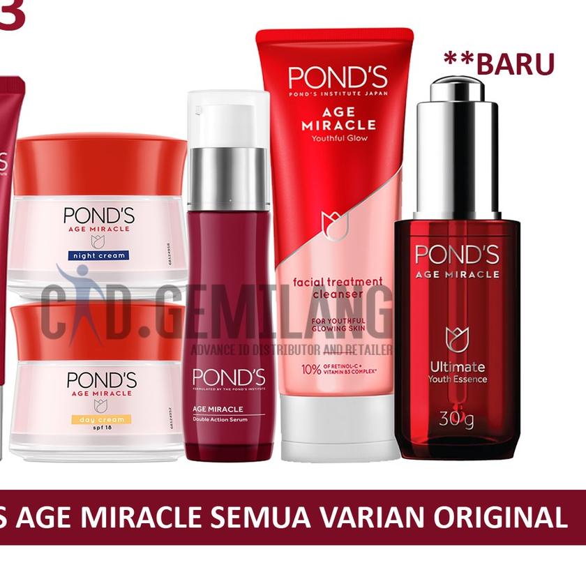 PONDS AGE MIRACLE DAY NIGHT CREAM 50GRAM POND'S 50G ESSENCE WHIP SERUM FOAM EYE CREAM PONDS