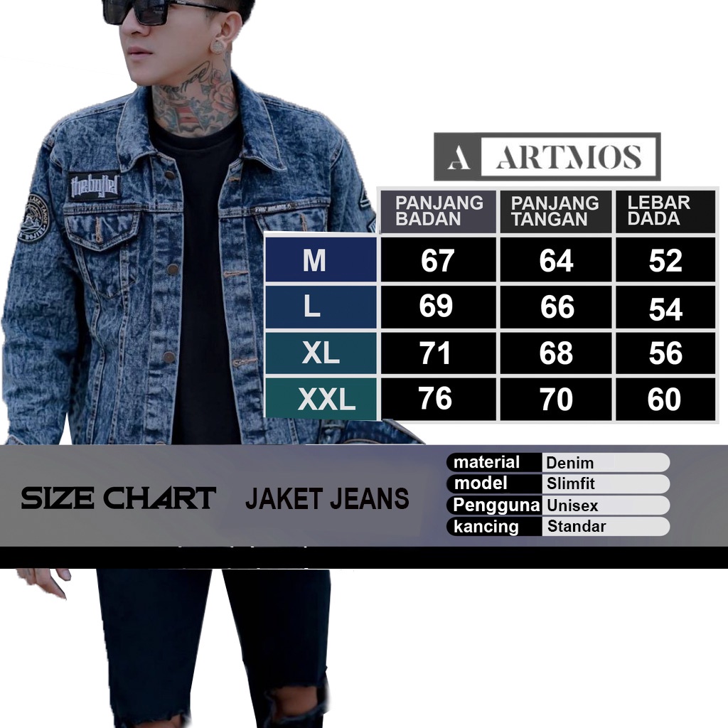 FREE ONGKIR - ORIGINAL THE BOJIEL JAKET JEANS TERBARU SANDWASH PRIA BORDIR SOFT JEANS TEBAL LEMBUT MANTAP PREMIUM-2