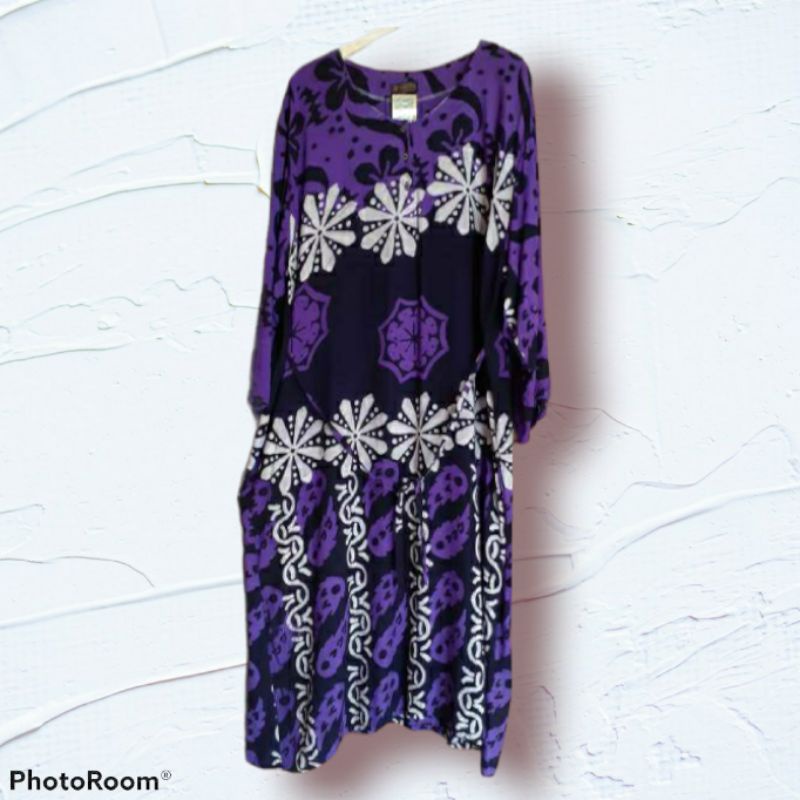 CODDASTER  IBU IBU JUMBO DASTER UKURAN BESAR DASTER KENCANA UNGU  UKURAN XL XXL DASTER BATIK JUMBO