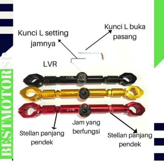 Stabilizer stang Honda ADV PCX jam berfungsi Rolex style LVR CNC Adv PCX UniversaL