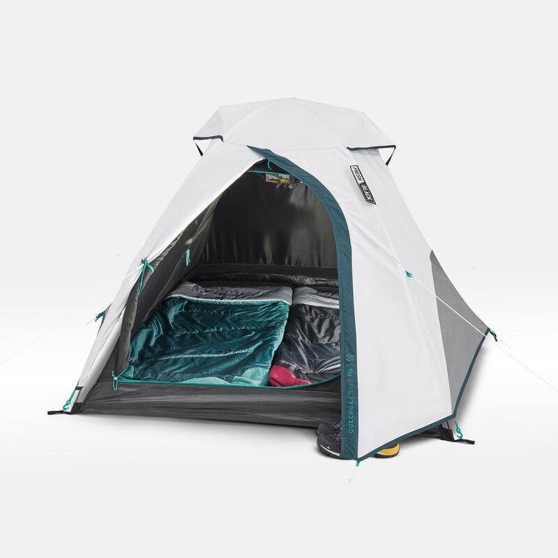 QUECHUA MH100 Fresh &amp; Black Tent Tenda Camping Untuk 2 Orang