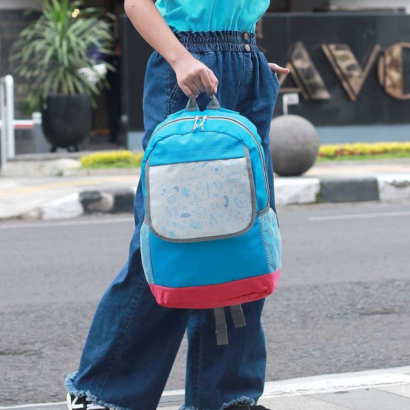 Tas Backpack Wanita Terbaru Biru | Tas Ransel Cantik Kekinian | Tas Sekolah Kuliah Kerja | Tas Gendong Cewek | Tas Perempuan Termurah Bahan Cordura Premium