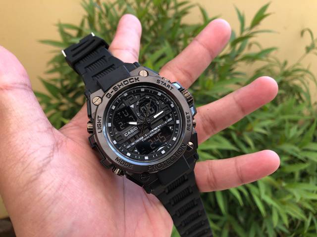 HARGA GROSIR Jam Tangan Casio G-Shock Besi Full Black Strap Rubber