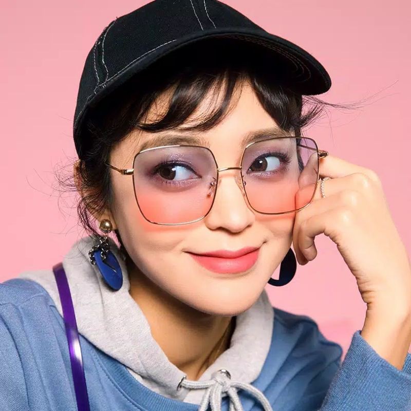 Kacamata Kotak Fashion Gaya Sunglasses Korea Hitam