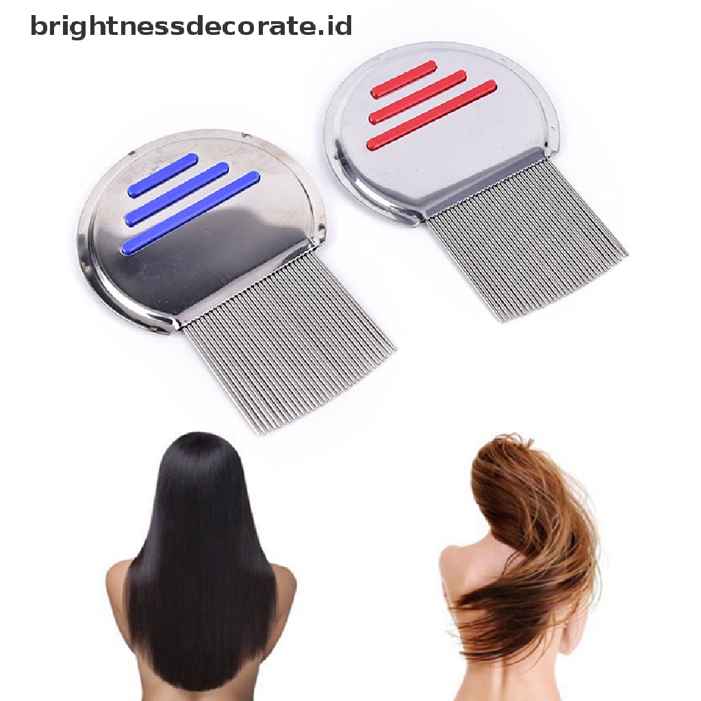 1 Pc Sisir Kutu Rambut Bahan Stainless Steel