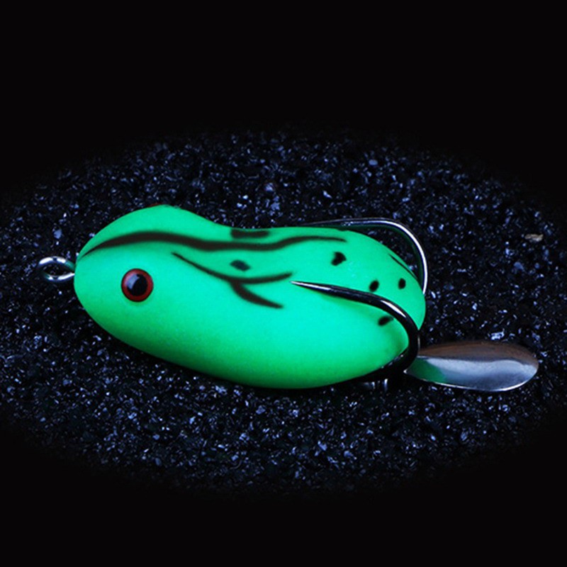 1Pcs Frog Umpan Pancing 4.5cm 7g Luminous Fishing Lure Soft Bait Bentuk Katak Imitasi Dengan Dua Mata Kail Bait Floating