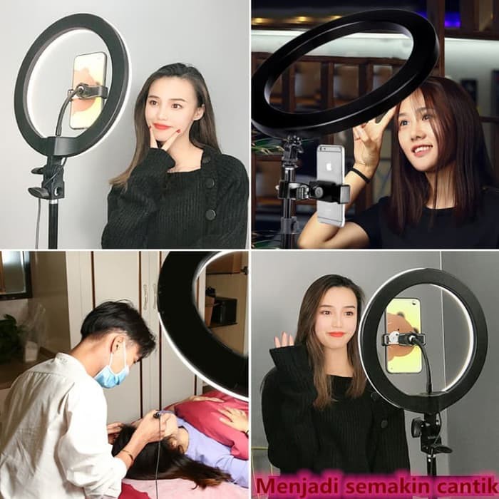 [3 WARNA] Lampu Ring LED Video Live Studio Selfie Beauty Youtuber Make Up | Ring Light Vlog Foto