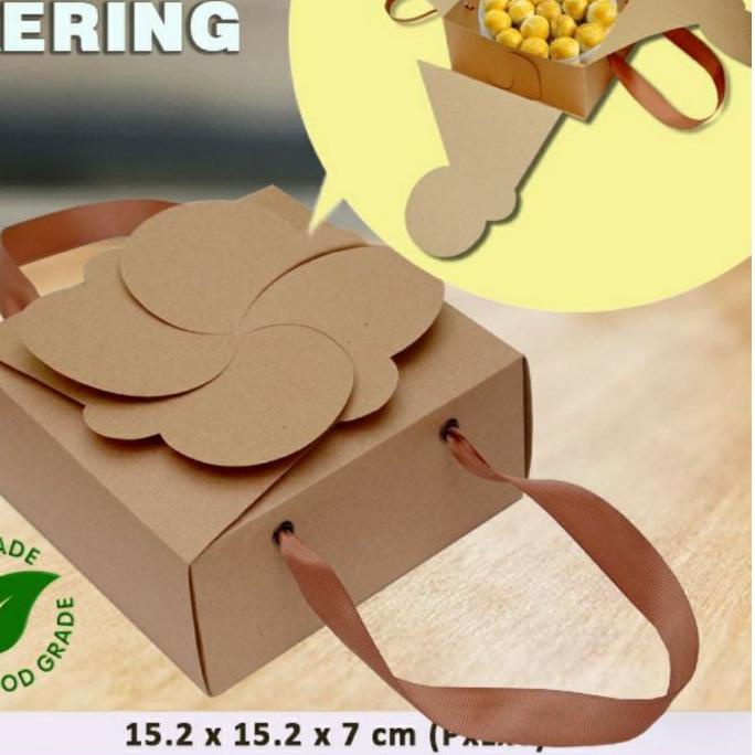 

▼ Kotak Dus Box Kue Kering Toples KEMBANG | Isi 1 (6pc) ✈