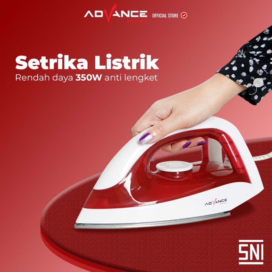 Advance Setrika Listrik Anti Lengket STK500 Low Watt 350 Watt STK-500