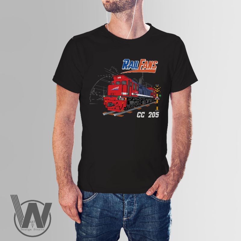 Kaos Kereta Api Rail Fans CC 205