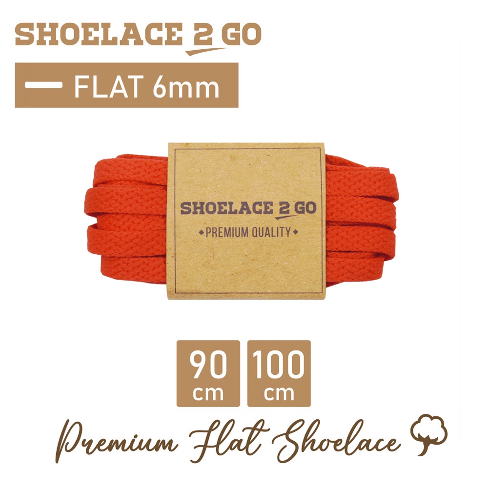 SHOELACE 2 GO PREMIUM TALI SEPATU GEPENG PIPIH FLAT F3 - RED