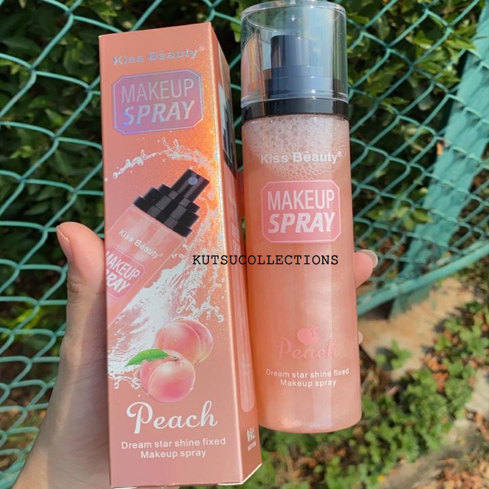 KISS BEAUTY Make Up Setting Spray Glowing Set Body & Face 110mL Shimmer Peach