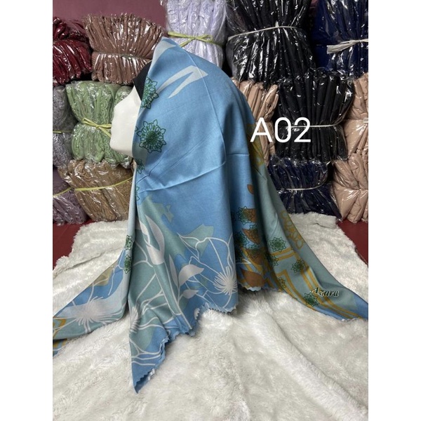 jilbab segi empat voal motif azara lc motif ter baru kode A0073