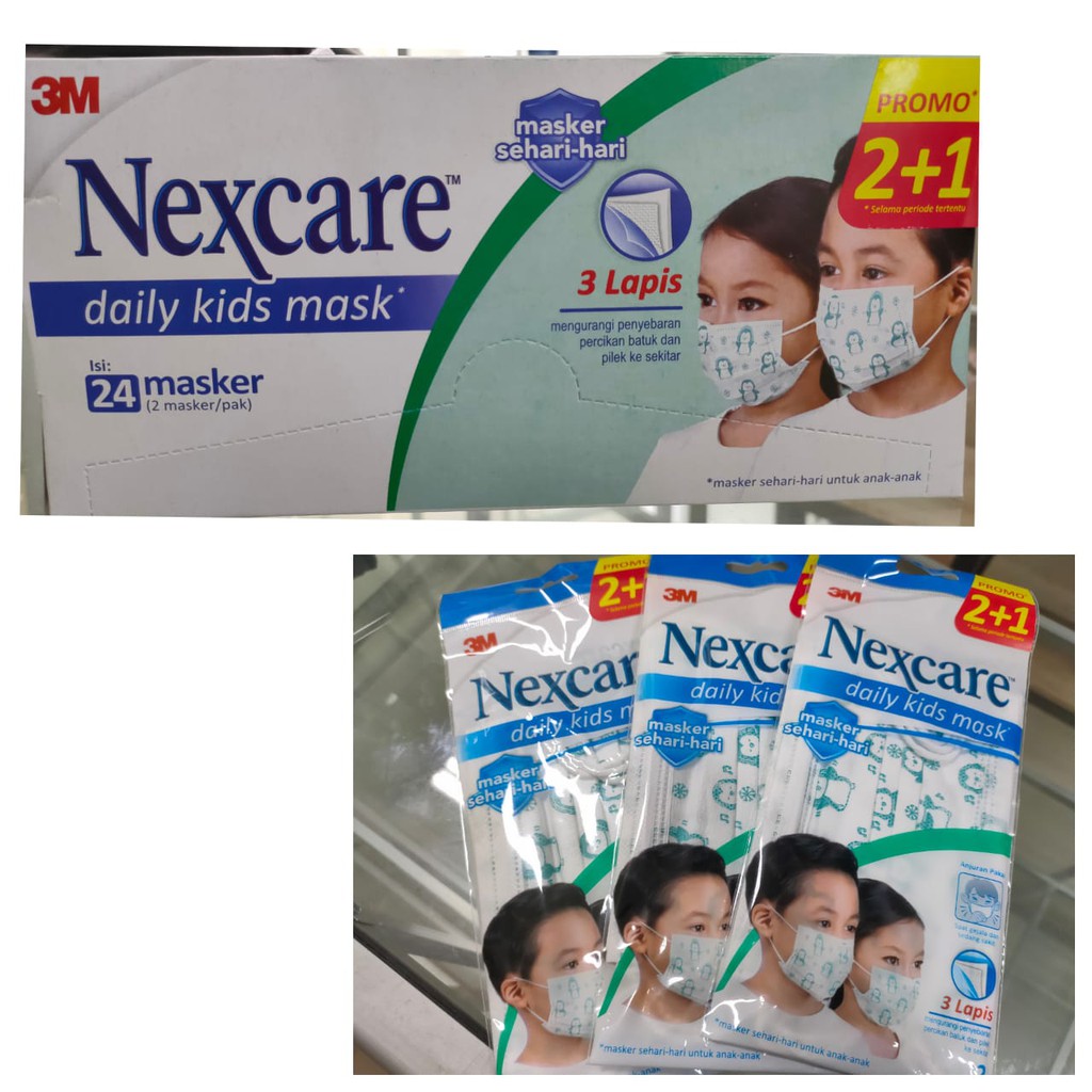 

masker 3 m next care anak isi 24 plus 12 bh