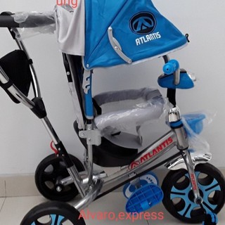  Sepeda  Roda  3  Stroller Anak Atlantis Dengan Kanopi biru 