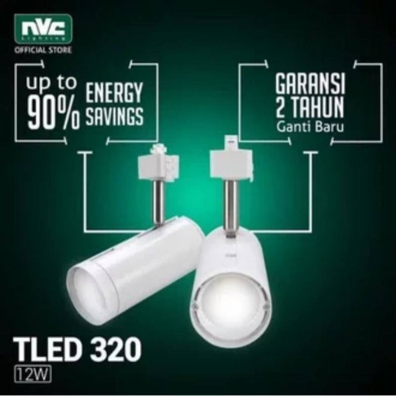 LAMPU GANTUNG / TRack LAMPU NVC Tled320B 12Watt (Housing Putih) - 3000K