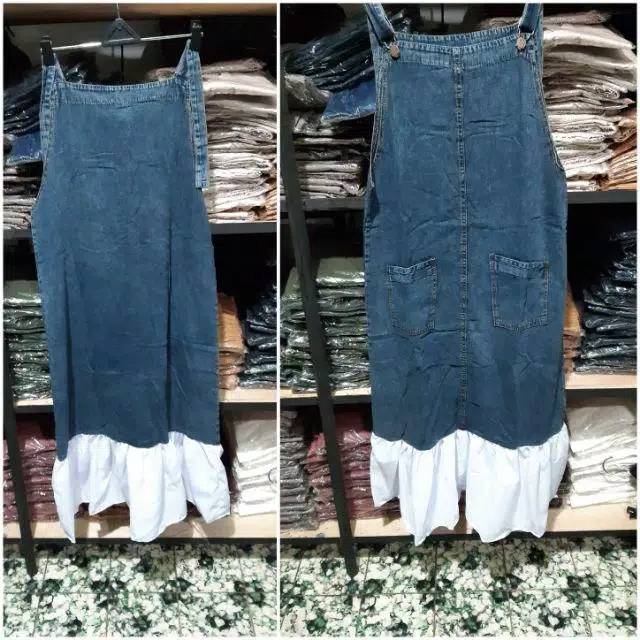 MERRY JEANS WASH OVERALL / OVERAL MIDI WANITA Termurah