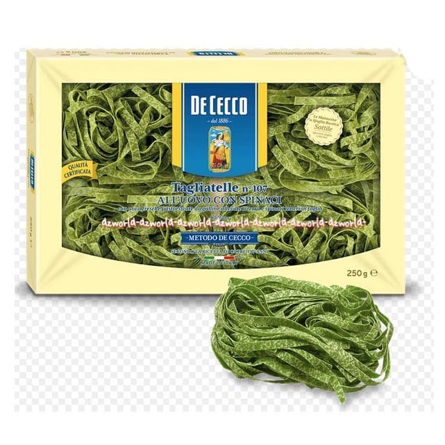 

De cecco tagliatelle No 107 All'uovo spinaci Mie Pasta Bayam 250gr