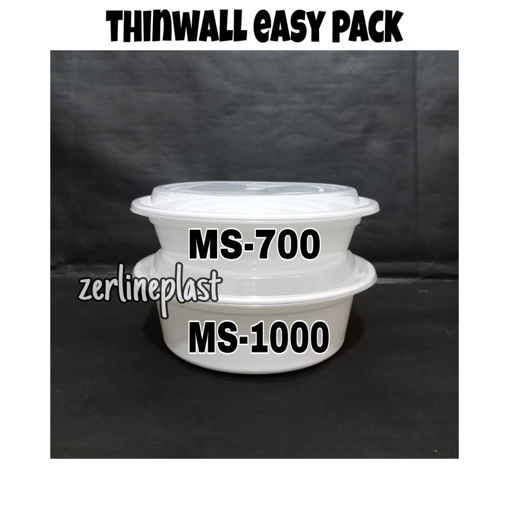 Thinwall EASY PACK OVAL MS-700&amp;1000 Putih Susu - FOOD CONTAINER