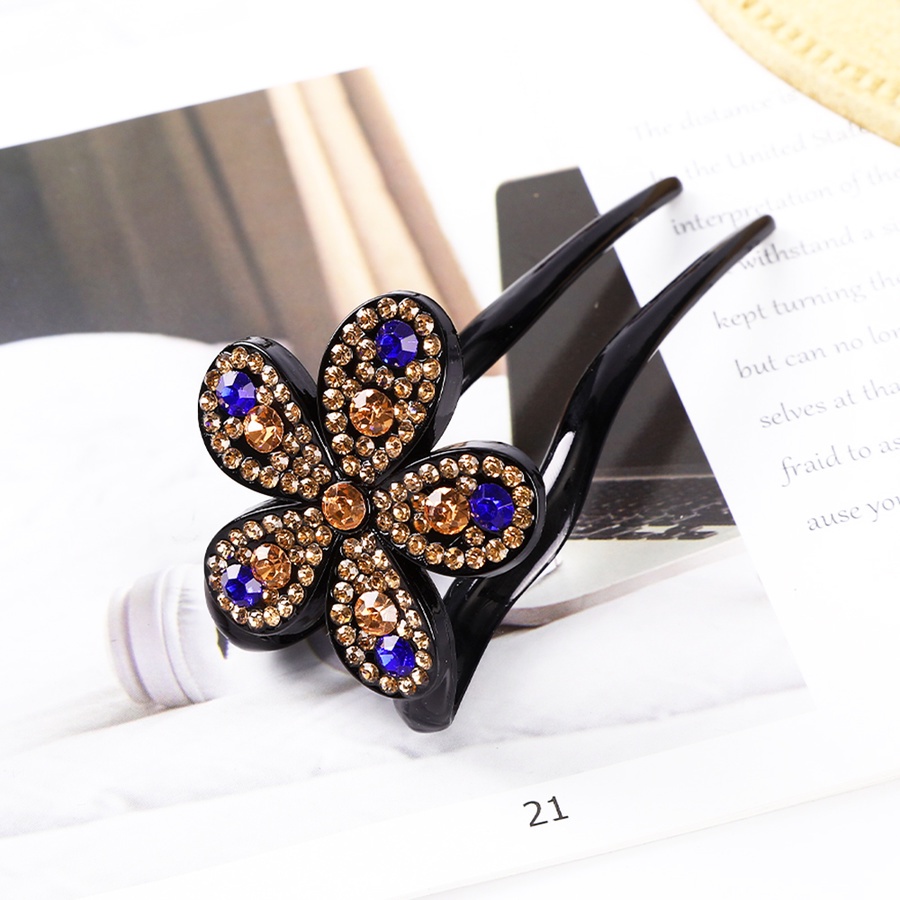 Vintage Crystal Flower Hair Sticks Hairpin U Shape Rhinestone Hair Clip Women Hair Accessories