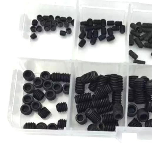 200pcs Stainless Steel Black Hex Set Screw Grub Screws Assortment Kit