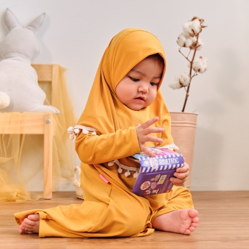 Gamis Bayi Cantik / Gamsi Bayi Perempuan Pompom 1-5 Tahun Khaireen / Gamis Anak