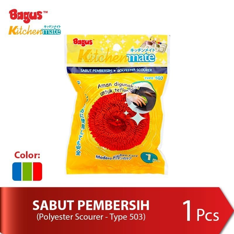 Bagus Kitchenmate Sabut Polyester 1's - Type-503 - Warna Acak