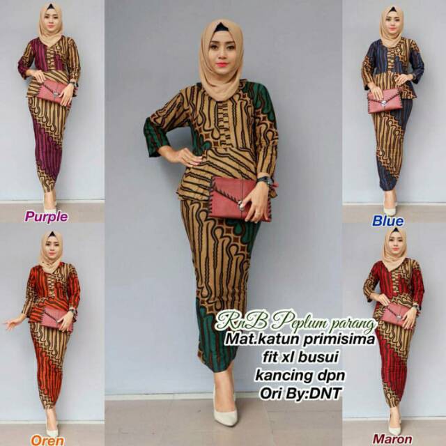 RnB peplum parang setelan kebaya setelan wanita setelan baju muslim wanita kerja wanita pesta dres