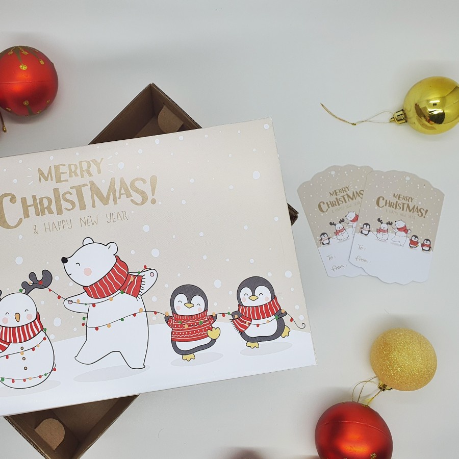 

Box Packaging Hampers Natal Dus Kado Merry Christmas Kotak Toples Kue Kering Kardus Ukuran 25x15x7 cm