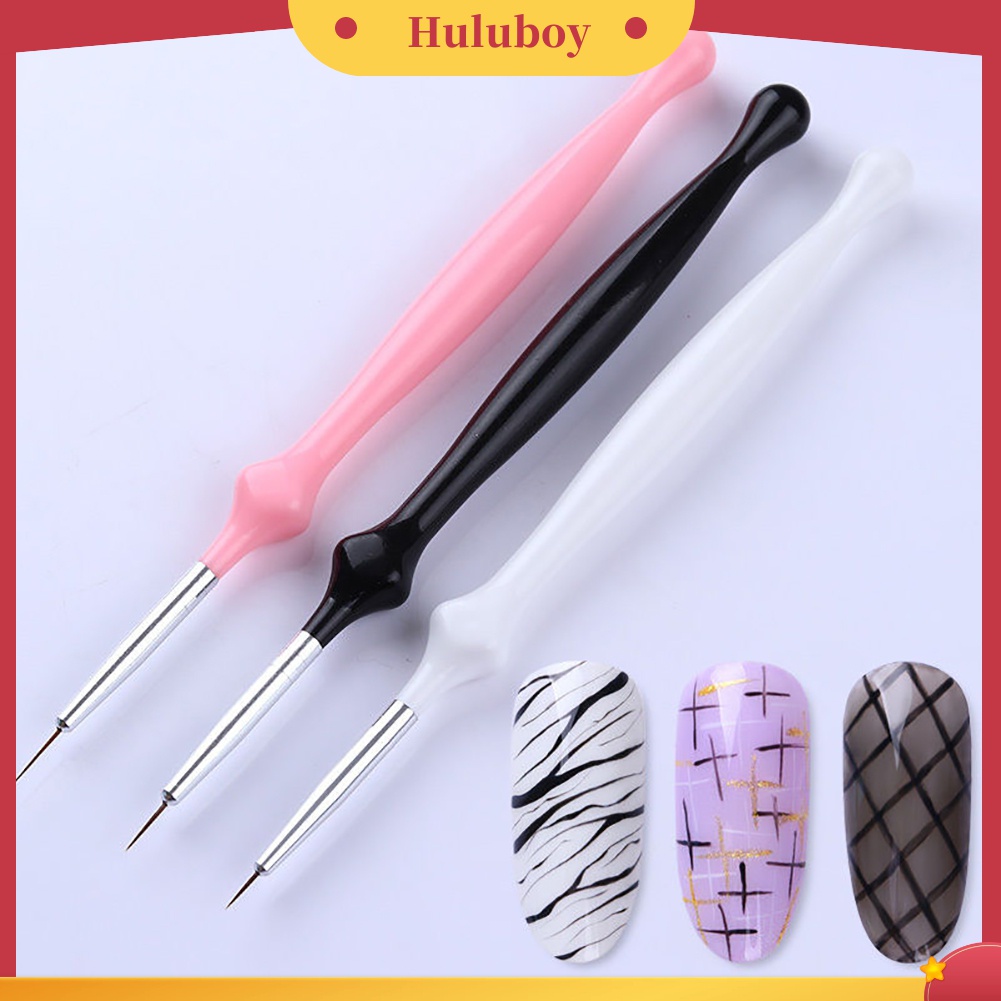 Huluboy Huluboy♡ 3pcs Pen Brush Nail Art Manicure DIY Gagang Kayu