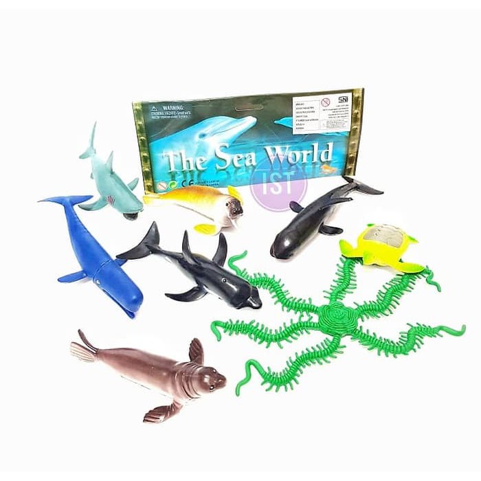 Mainan Permainan Maenan Hewan Binatang Laut Sea Animal Bahan Karet Kids Toys Toy Hadiah Kado Ultah Ulang Tahun Anak Laki Laki Cowok Cowo Perempuan Cewek Cewe Lucu Unik Seru