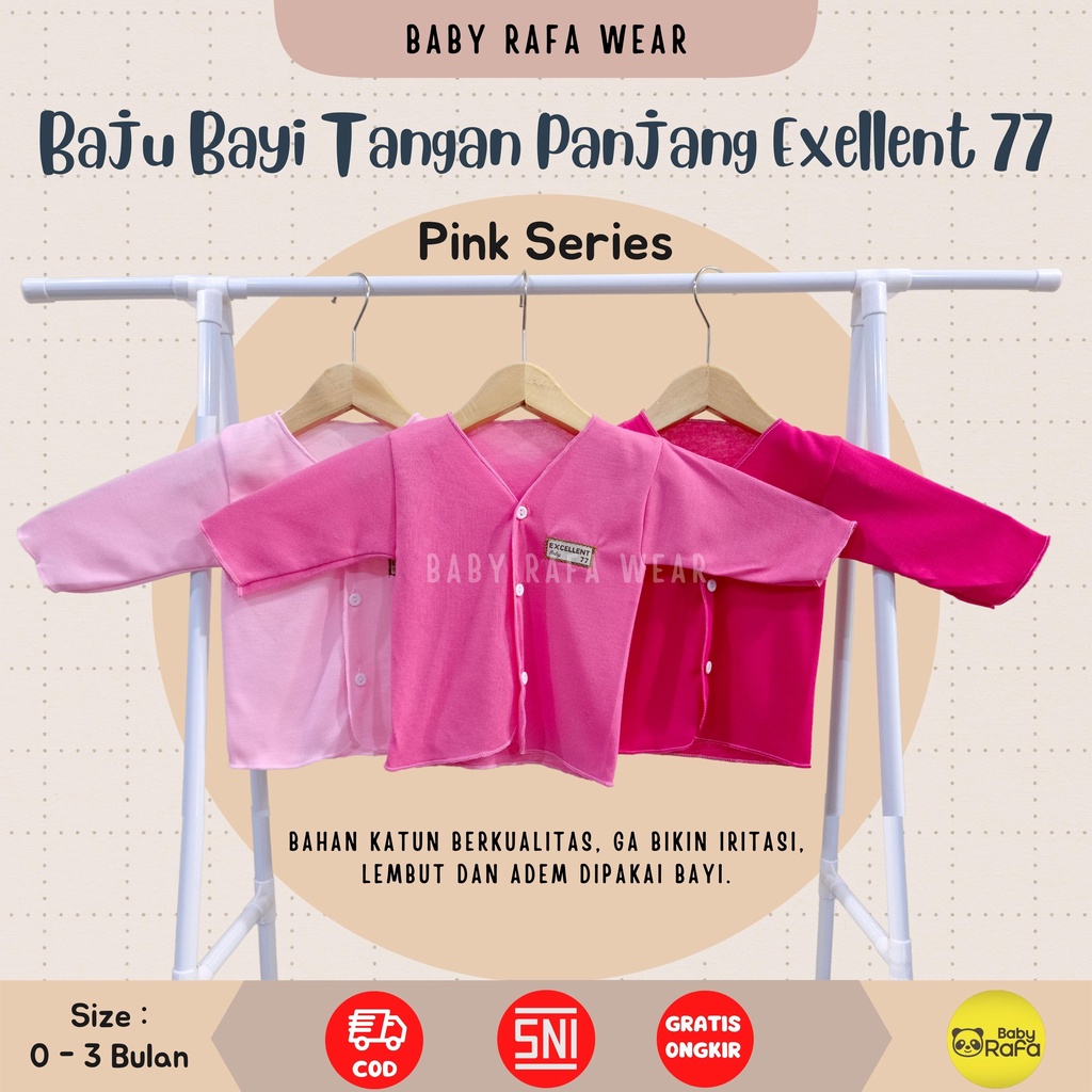 Baju Bayi Panjang PINK SERIES Size 0 - 3 Bulan SNI EXCELLENT 77