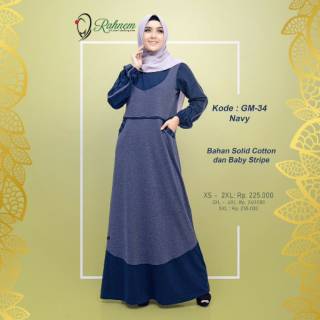 Rahnem GM 34 Baju  Muslim Wanita Gamis  Dewasa  Gamis  