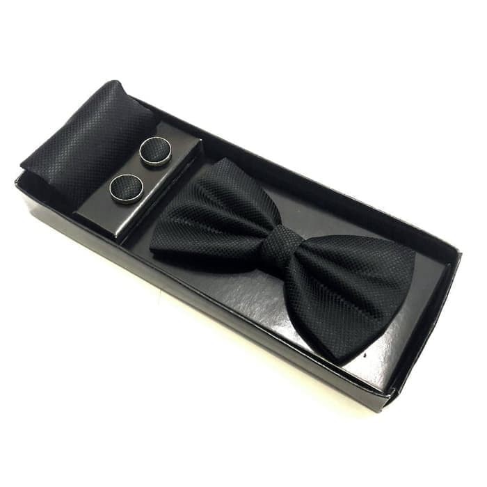 Dasi Kupu Set Gift Box Manset Cufflinks Dan Pocket Square Distributor