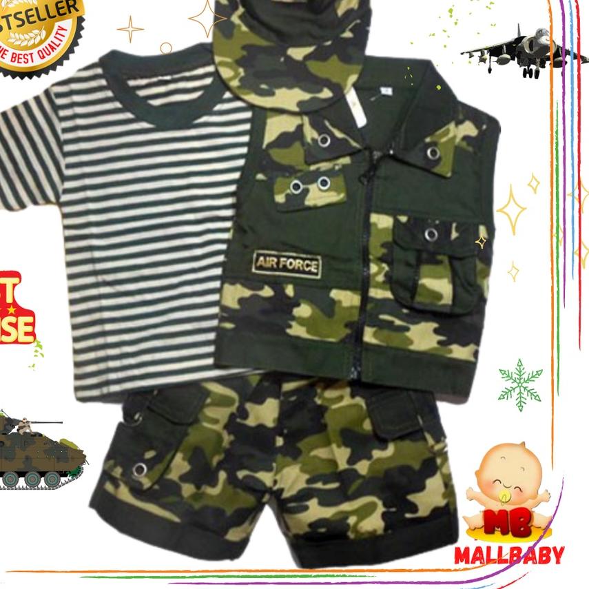 Cool Army - Baju Setelan Bayi Tentara Baju Tentara Anak Bayi