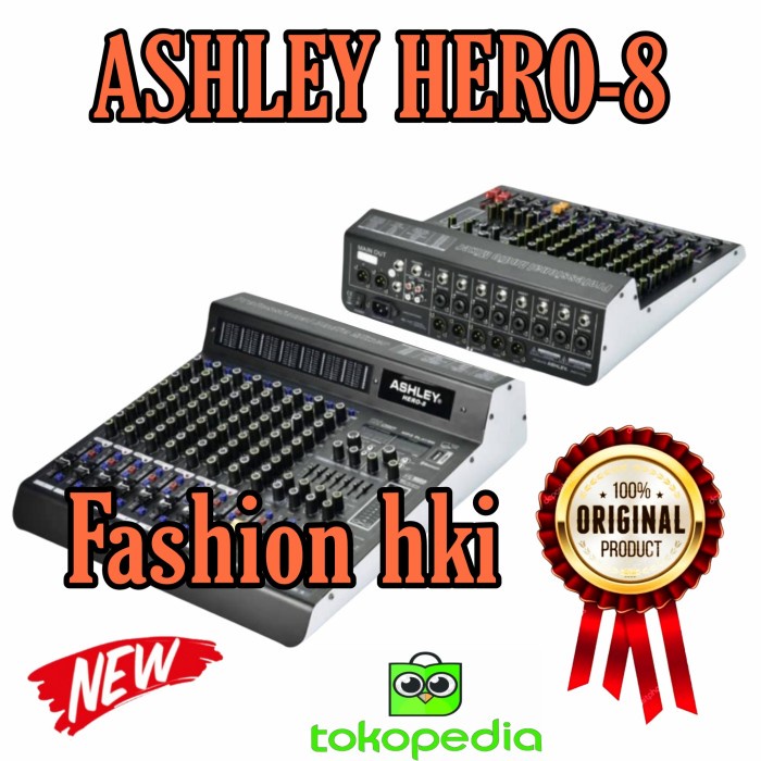 Produk Terbaru Mixer Ashley Hero-8 Hero8 Hero 8 / 8 Channel Original Ashley