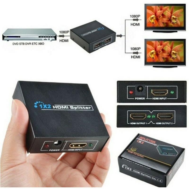 hdmi splitter 1input 2output view hd