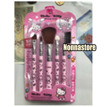 HELLO KITTY Makeup Brush Set / Kuas Kecantikan isi 5 atau 7