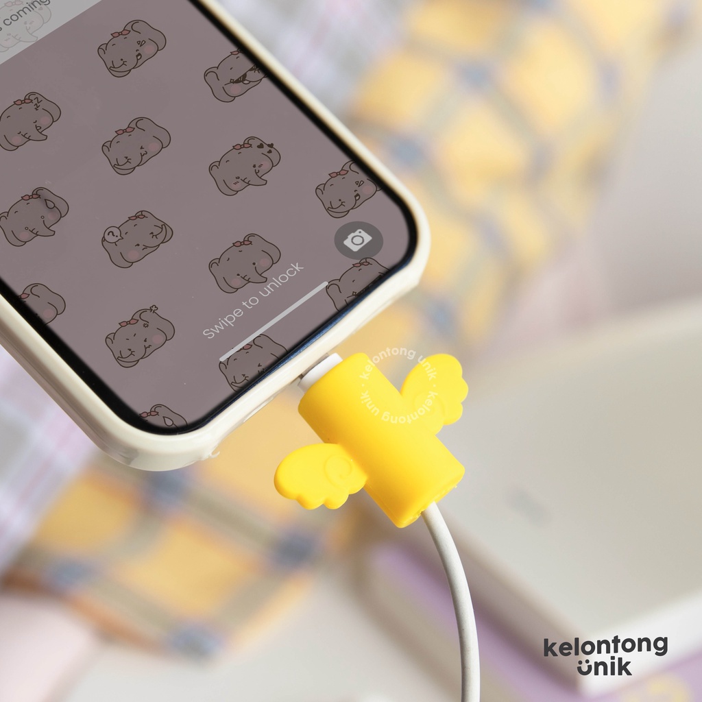 ANGEL WING - Cable Bite Universal/ Pelindung Ujung Kabel/ Cable Saver/ Cable Protector (Compatible for iPhone &amp; Android)