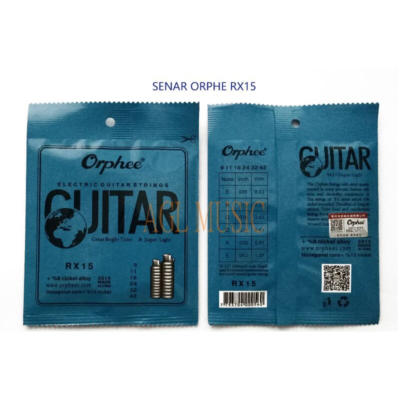 SENAR GITAR ORPHEE 09 RX15 ELEKTRIC / ELEKTRIK / ORPEE RX 15 / TALI GITAR / STRING 1 SET