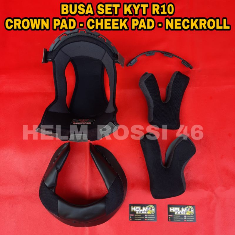 [COD] Distributor BUSA HELM KYT R10 - 1 SET - CROWN PAD - BUSA PIPI - CHEEK PAD - NECKROLL