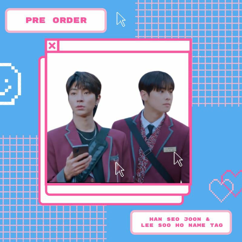 Name Tag Lee Su Ho dan Han Seo Joon TRUE BEAUTY MERCHANDISE ● DRAKOR FAN KIT