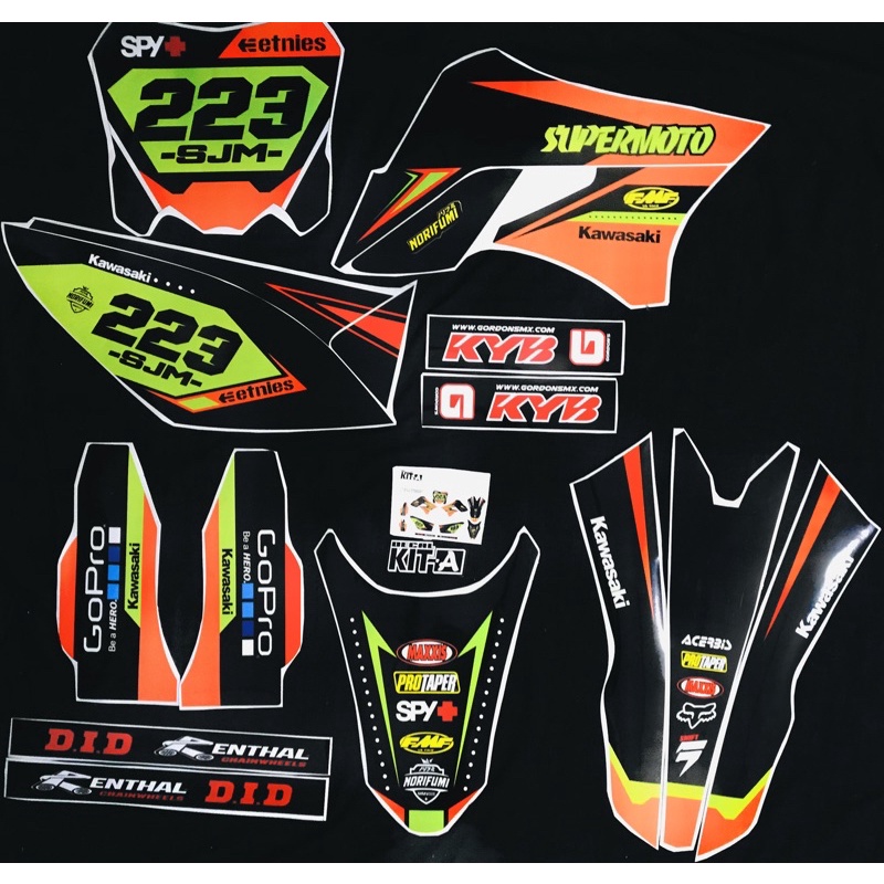 Decal Stiker KLX 150 S Dekal Sticker klx 150 L Supermoto Striping Custom Dtracker old Full Body A1