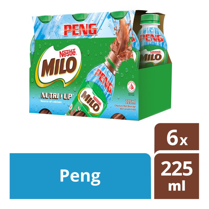 

Milo Chocolate Malt Bottle Drink - Peng 6 X 225Ml