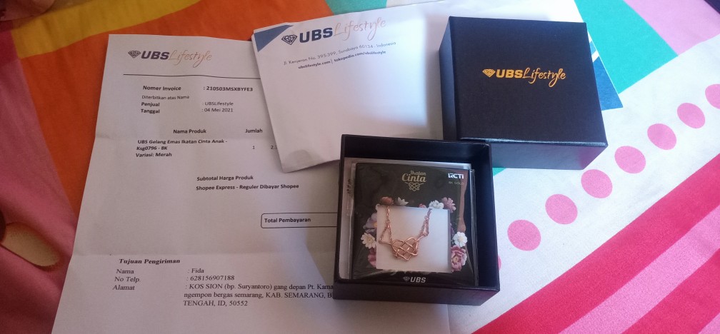 Ubs Gelang Emas Ikatan Cinta Anak Ksg0796 8k Shopee Indonesia