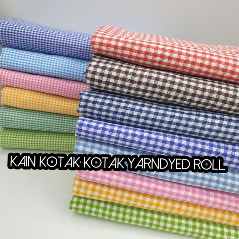 Kain Kotak Kotak Yarndyed Roll