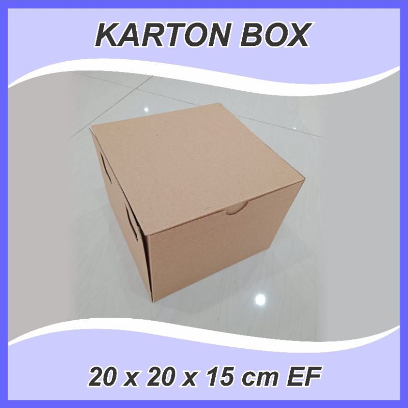 

Karton Box Polos uk. 20x20x15 cm EF Kardus Packing Murah | Kardus box die cut