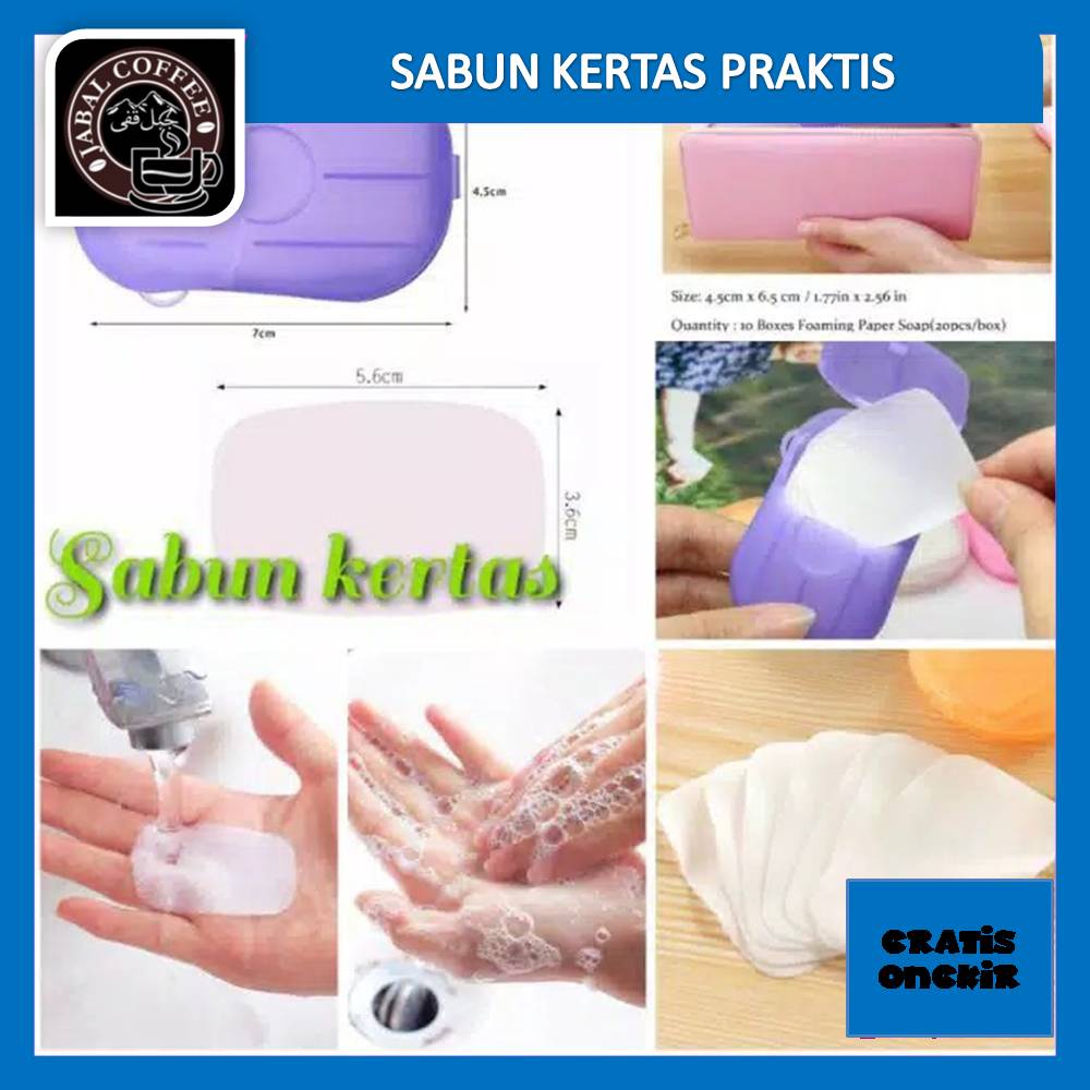 Sabun Kertas Paper Soap Praktis Mini Travelling / Portable Soap / Sabun Kertas Travelling / Kertas Sabun Tangan 030