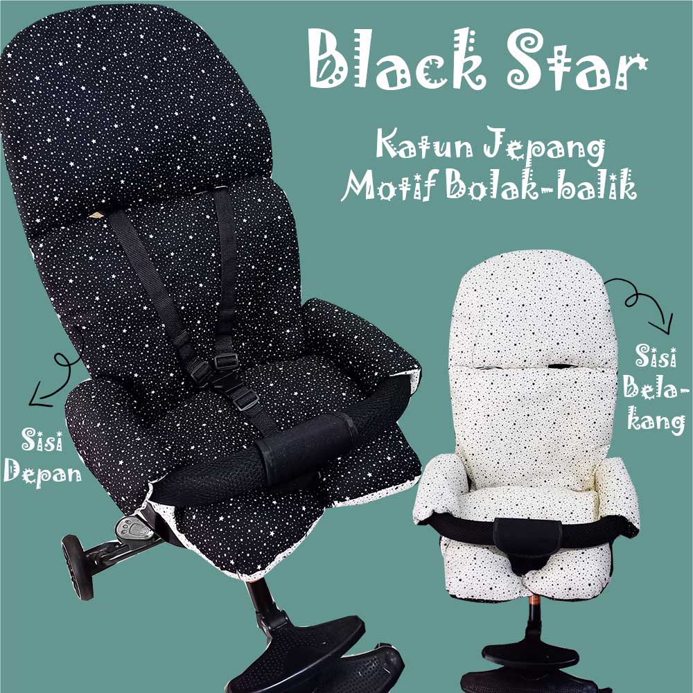 BLACK STAR - KATUN JEPANG STROLLER PAD Alas stroller roda 4/5 Exotic lw 120, pasific,ezzy,baobaohao